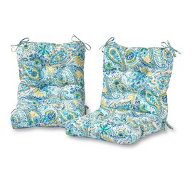 Greendale Home Fashions AZ6815S2-BALTIC Paisley Outdoor Chair Cushion (Set of 2)