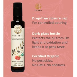 Blood Orange Olive Oil Organic - Ideal for Baking and Flavorful Dressings. Natural Blood Orange Infused Olive Oil Extra Virgin from Puglia, Italy