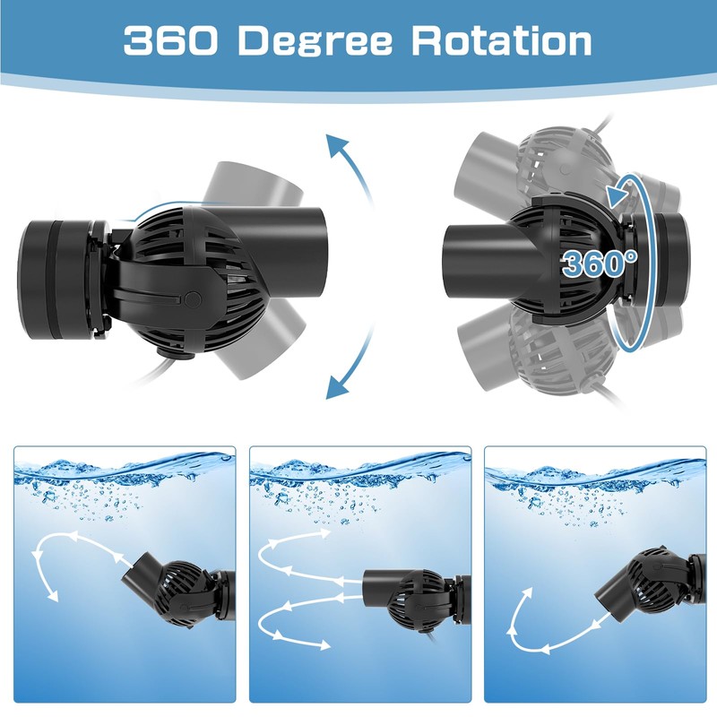 hygger Wave Pump for Aquarium, 3000L/H 4W Flow Pump Aquarium,