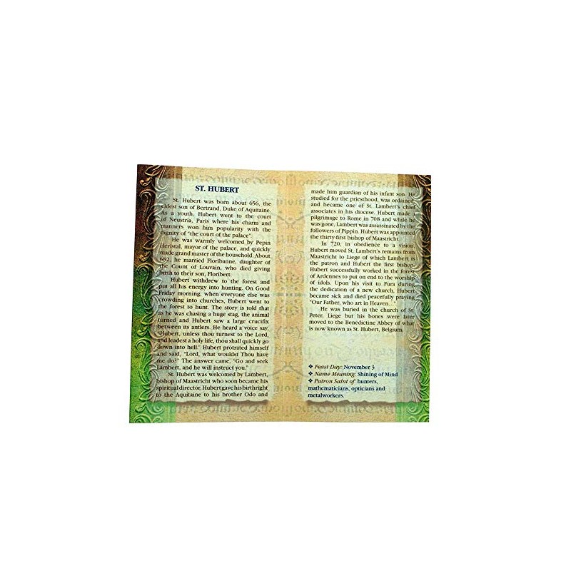 William J. Hirten Deluxe Catholic Holy Card with Traditional Prayers