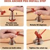 Walquicks 10Pcs Fishbone Deck Anchor Pegs, with Spring with Carabiners