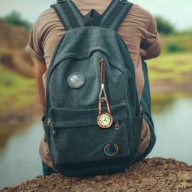 Ibohevo Clip on Watch Carabiner: Red Bronze Glow in The Dark Fob Watch Waterproof Men Women Pocket Watch Novelty Watches for Doctors Nurses Outdoor Activities