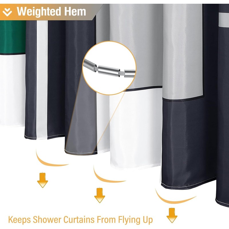 BTTN Stall Geometric Shower Curtain - 60 x 72 Inch