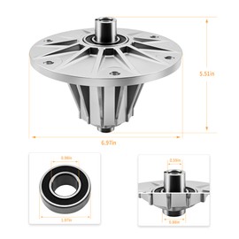 GLOCRORET Mower Spindle Assembly 4171231 with Bearings Compatible with Bobcat ZT3000 ZT3500 Lawn Mower Deck Spindle Assembly, Replaces 4115850 4165023