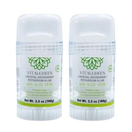 2 Pack Desodorante Cristal Alumbre Con Aloe Vera 100g Vital Green