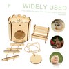 Kisangel 2pcs Wooden Hamster House Hideout Chair Assembly Pet Nest