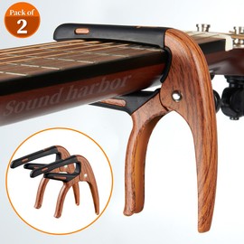Guitar Capo for Acoustic and Electric 6 String Guitars (2 Pack Roswood Capo)