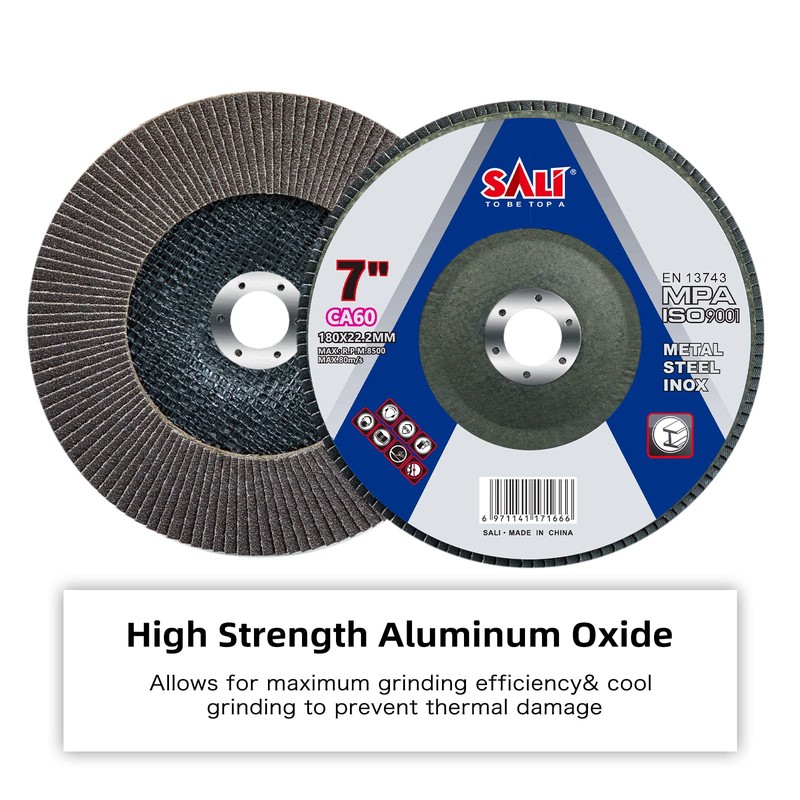 Sali 10 Pack Flap Disc 60 Grit 7" x 7/8-Inch
