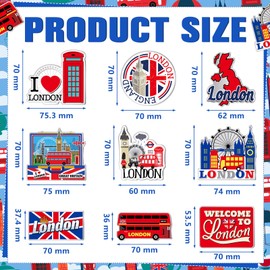 Tellegloww 18 Pcs London Fridge Magnet Magnetic Refrigerator Stickers Metal Magnet London Souvenirs Gifts Refrigerator Magnets Home Decoration Accessories