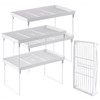 NiHome 4-Pack Stackable Plastic Kitchen Storage Shelf Foldable Rack -