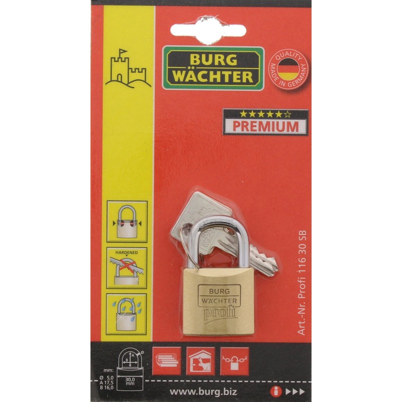 BURG WAECHTER シリンダー南京錠 プロフィ 116-30SB 3151