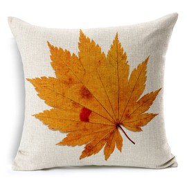 All Smiles Fall Décor Throw Pillow Covers 20x20 Set of 4 for Home Thanksgiving Autumn Kitchen Decoration Couch Cushion, Outside Outdoor Harvest Decorative Maple Leaves