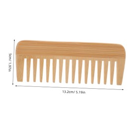 Healvian Wide Tooth Detangling Comb for Women and Men Sturdy Bamboo Hair Styling Tool Compact Design for Easy Travel Gentle Hair Reduces Breakage and Split Ends