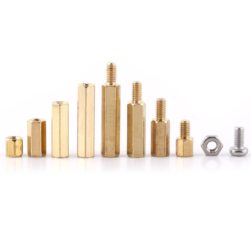 M3 Brass Male Female Standoffs With Screws Hex Nuts (Set
