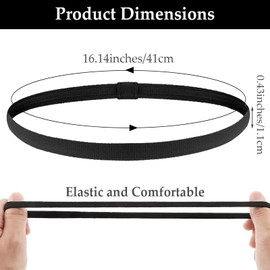 SHEHARUHI 12PCS Thin Non-Slip Sports Headbands, Elastic Athletic Sweatbands for Yoga Running Soccer and More (Black and Gray)