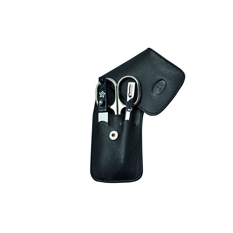 Pfeilring Black Maniküre Etui Set 3-Pieces Nickel Items/, Calf Leather,