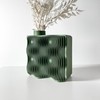 Tafunker Green Plastic Vase with Wavy Pattern, Living Room Ornaments