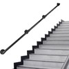 Rectoo Pipe Stair Handrail, 10 Ft Metal Staircase Handrail, Black