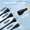 12AWG Heavy-Duty Adapter Cord 1FT/32CM Nema 5-15P to 5-20R/6-15R/6-20R 15A