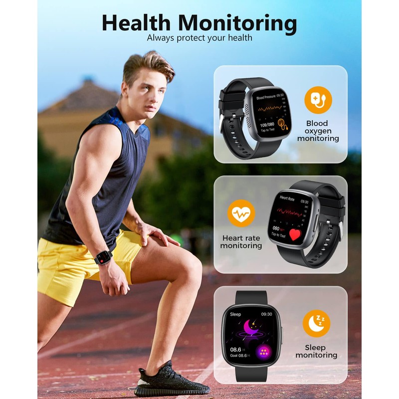 BooaBei Smart Watches, 1.72" Smartwatch for Men Women (Answer/Make Call),