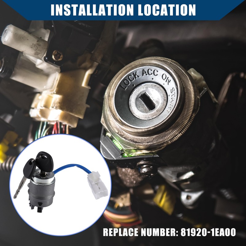 Hihaha No.81-20-1EA00 Car Ignition Switch Lock Cylinder with 2 Keys