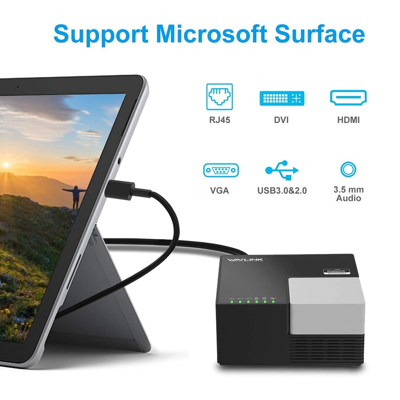 WAVLINK USB 3.0 Universal Laptop Docking Station Dual Video with