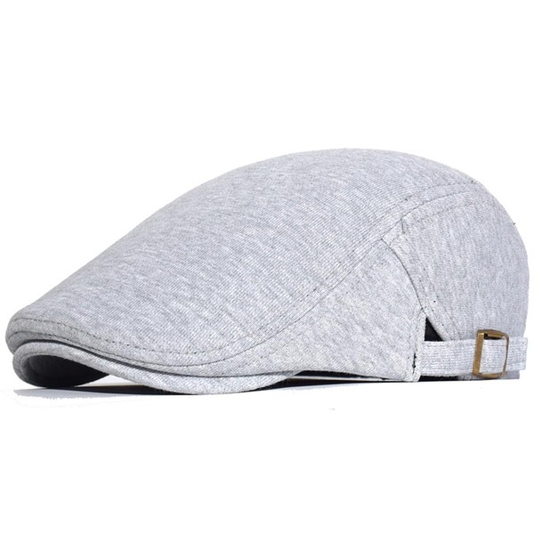 HIQIU Adjustable Flat Cap Men's Cotton Peaked Cap Beret Flat