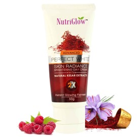 Nutriglow Advanced Perfect White Skin Radiance Brightening Day Creme with Natural Kesar Extracts Instant Glowing Fairness 50Gm