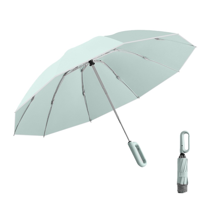 Fully Automatic Umbrella with Carabiner Handle, 10 Ribs Reverse Folding