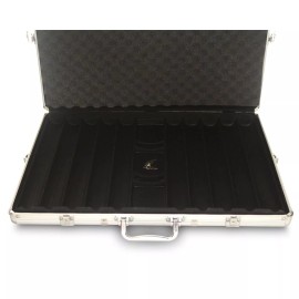 Poker Chip Case - Holds 1000 Chips - Aluminum - 4 Locks and Card Holder
