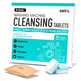 Washing Machine Cleaning Tablet 24 Pack - Deep Cleaning Tablets for HE Front Loader & Top Load Washer 1 Year Supply