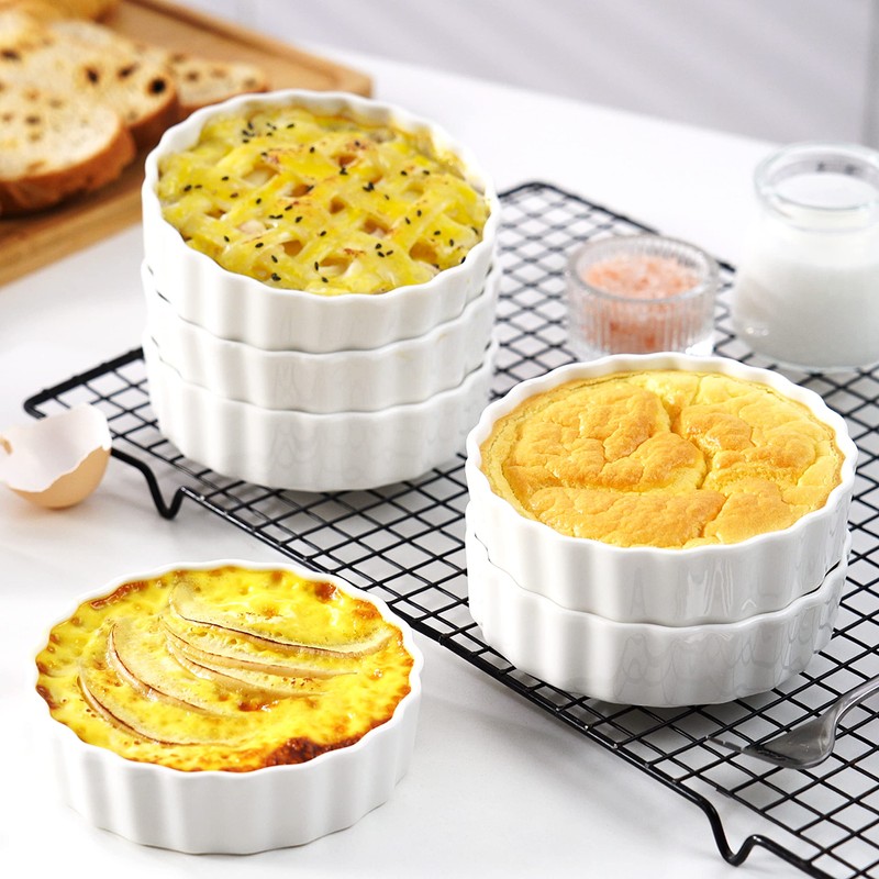 LOVECASA Porcelain Ramekins 8 Oz Oven Safe Set of 6