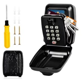 Key Safe with Illuminated Number Code, Outdoor Key Safe, Wall Mounted Key Box, Waterproof Robust Key Box, Large Key Safe with 12 Digits for Home, Garage, Office, School