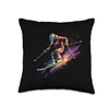 Freestyle Skier Watercolor Vector Throw Pillow