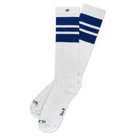 Spirit of 76 Men's & Women's High Retro Socks - White - Blue, size: small