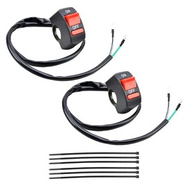 Sandfren 2PCS Mini Bike Kill On Off Switch, 7/8" Motorbike Handle Toggle Push Button, Motorcycle Control Lighting Handlebar On-Off Accessories, Universal for ATV Scooter Electromobile