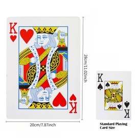 Gigantic A4 Playing Cards 28cm x 20cm Full Set for Family Game Night, Extra Large Casino Party Decoration for Adults and Kids