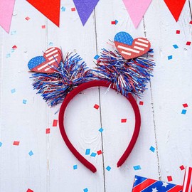 Aceorna 4th of July Headbands Stars Patriotic Head Boppers Independence Day Head Band for Women and Girls (Style A)