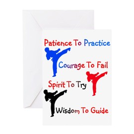 CafePress Karate Kids Blank Interior Card Greeting Cards Folded Greeting Card Glossy