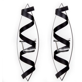Lily’s Home Tealight Candle Wall Sconces, Spiral Iron Metal Decor Art. 12 Inch Long. Set of 2.