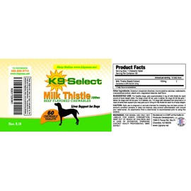 K9 Select Milk Thistle for Dogs - 60ct (100 mg Beef Chewable Tablets)