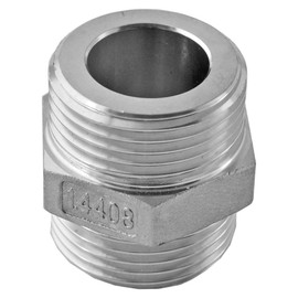 Stainless Steel Double Nipple DN20 (3/4 Inch) Flat Sealing on Both Sides