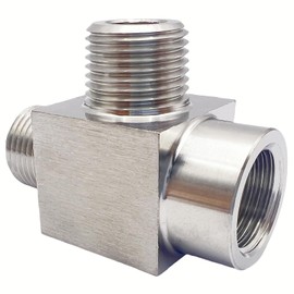 Lophtnix Stainless Steel 304 Street Tee Pipe Fitting,1/8" NPT Female x 1/8" NPT Male x 1/8" NPT Male T-fitting 3-way Tee Pipe Fittings, 1pc