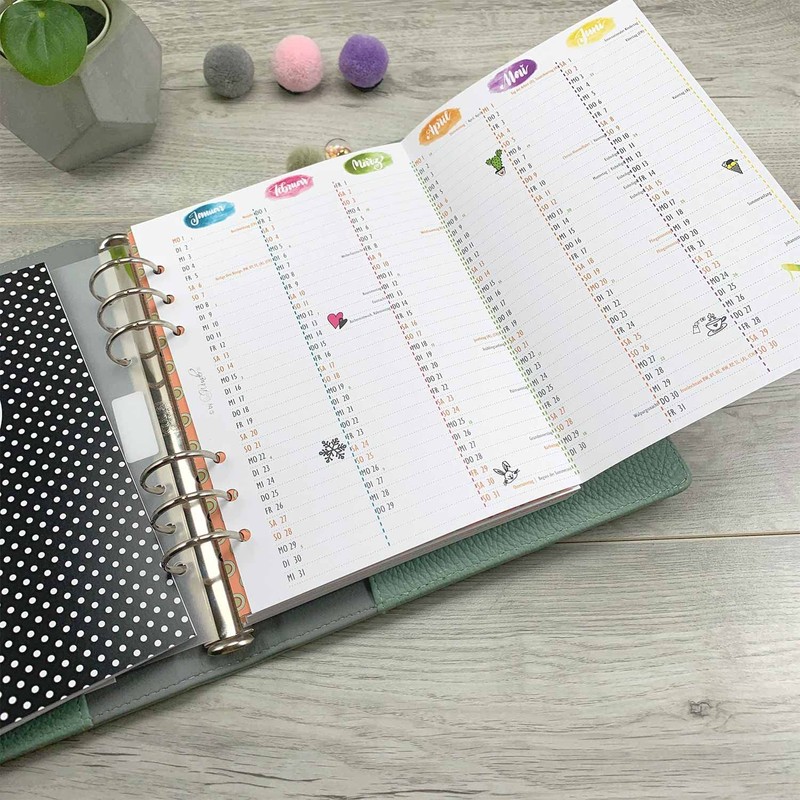SinnWunder® 2026 Premium Calendar Inserts - Year Plan - Leporello