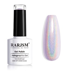 RARJSM Holographic Nail Polish Gorgeous Glossy Holographic Soak off 1PCS 7.5ML Light Purple Nail Polish Led Lamp Required for Nail Art Design
