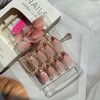 French Tip Press on Nails Nude Pink Fake Nails Short