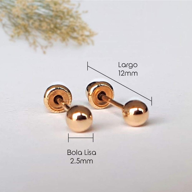 Aretes bebé oro 10 kilates dormilonas (2.5mm)