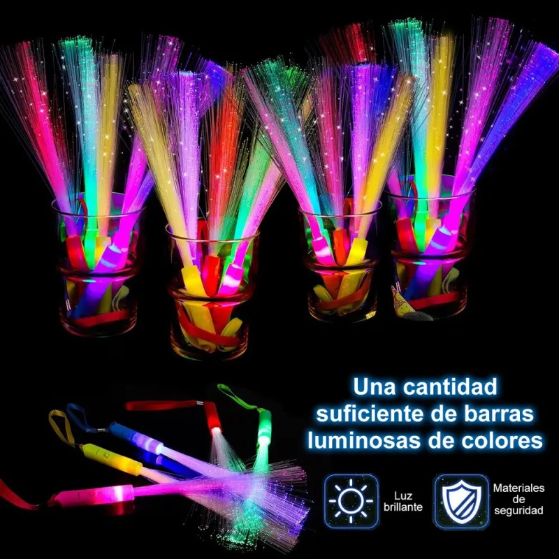 Pack 25 Varitas de Fibra Óptica LED para Eventos y