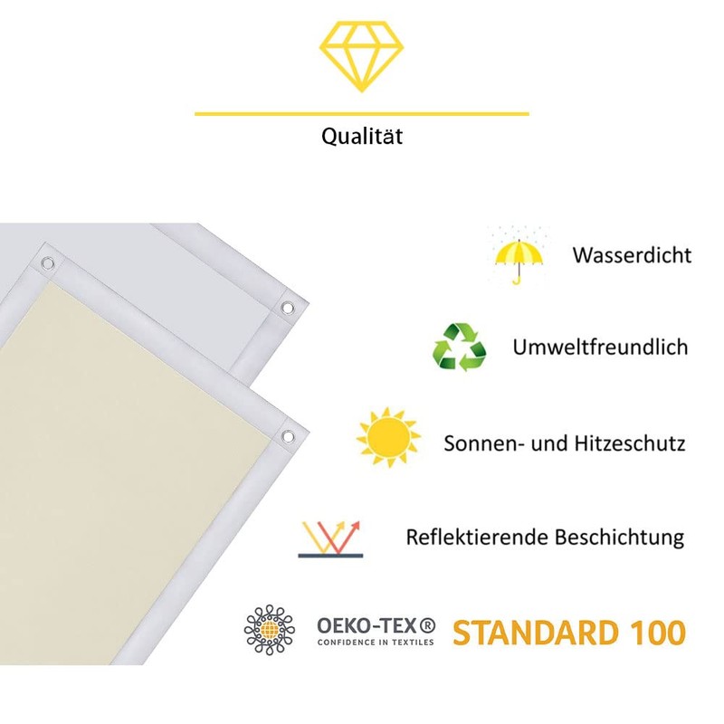 Eurohome 100% Blackout Roof Window Roller Blind No Drilling Sun