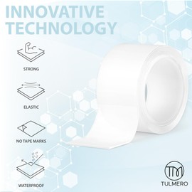 Nano Tape 5 x 1 m - Double-Sided Tape 5 m - Extra Strong for Home, Wall, Office, Bubbles Art - Transparent Nano Tape - Nano Tape Double-Sided - Transparent Double-Sided Tape